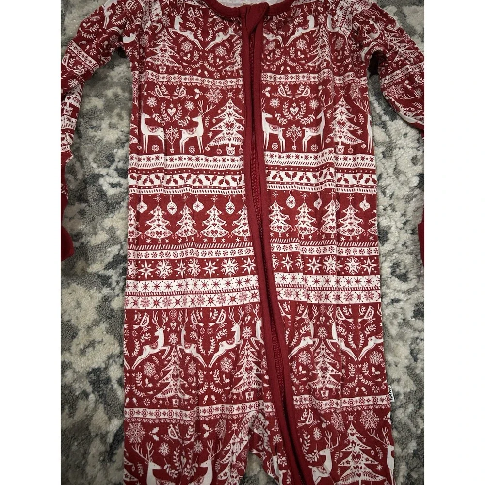 Little Sleepies CHRISTMAS HOLIDAY‎ REINDEER CHEER Zippy Pajamas 12-18 Months